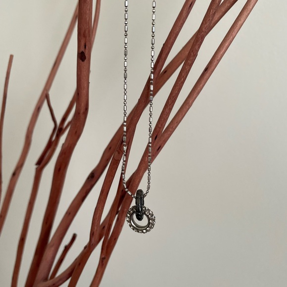 Vintage Brighton Pebble Pave Swarovski Crystal Gunmetal Necklace/Earring Set - Picture 4 of 10